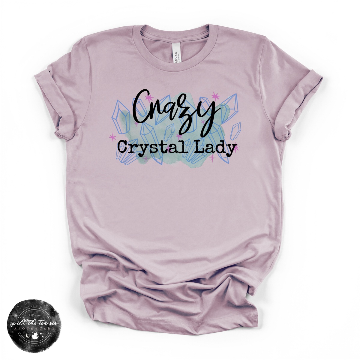 Crazy Crystal Lady Tee | Funny Crystal Lover Graphic T-Shirt