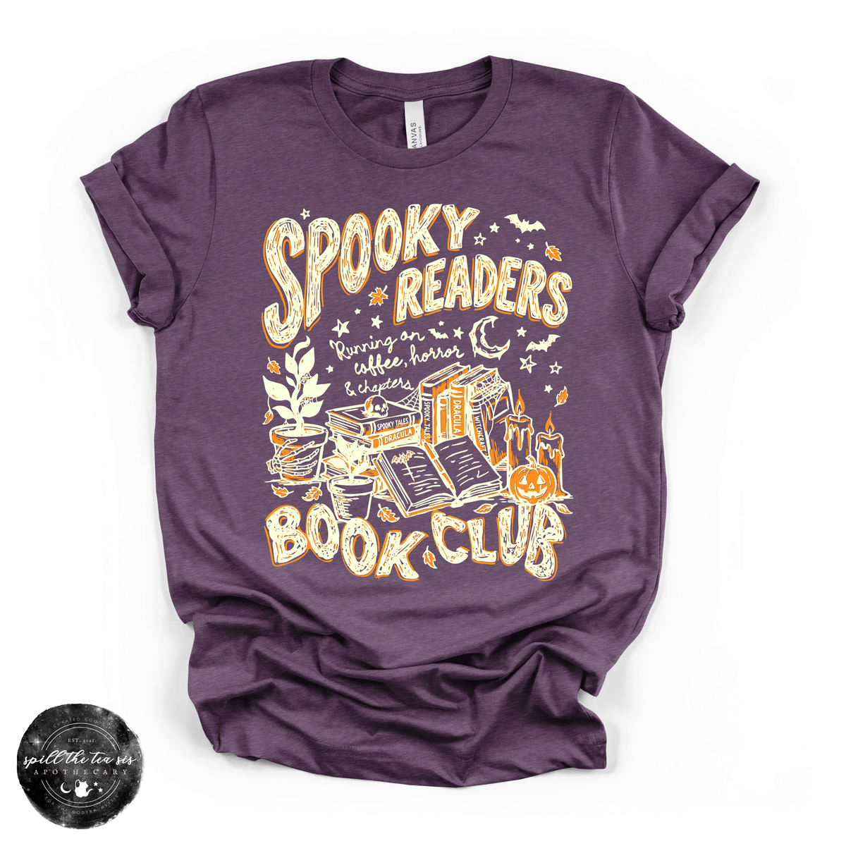 Spooky Readers Book Club Tee | Book Lover  Graphic T-Shirt {WHITE DESIGN}