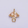 14K Gold Filled Peach Marquise CZ Mushroom Nature Mini Add-On Charm | AG499