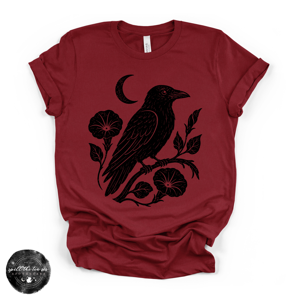 Crow Silhouette Tee | Gothic Nature Bird Graphic T-Shirt