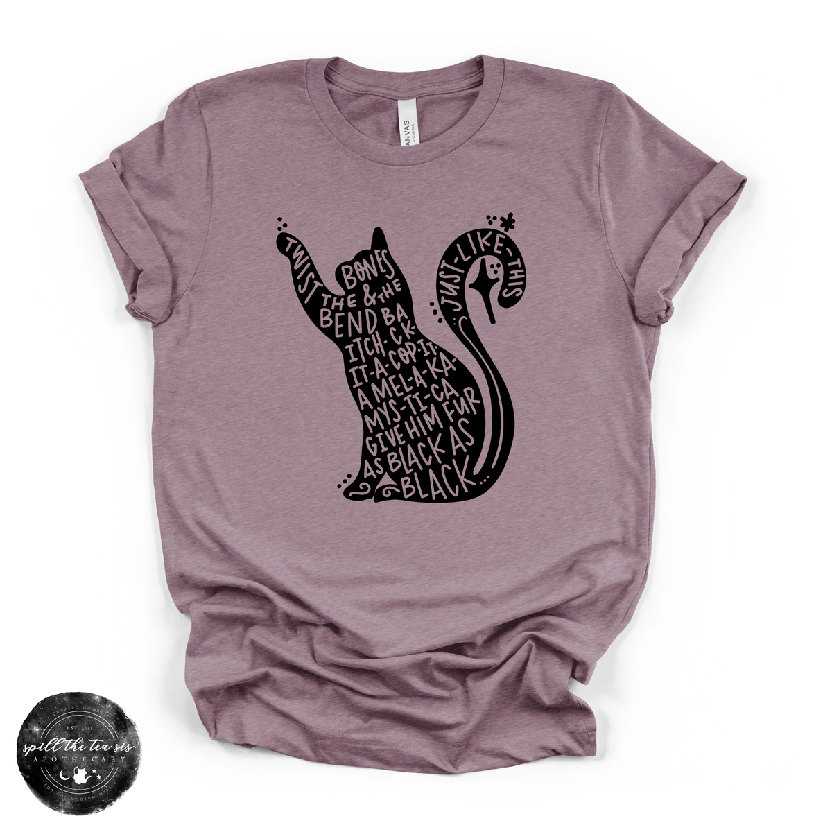 Black Cat Spell Hocus Pocus Tee | Witchy Cat Graphic T-Shirt