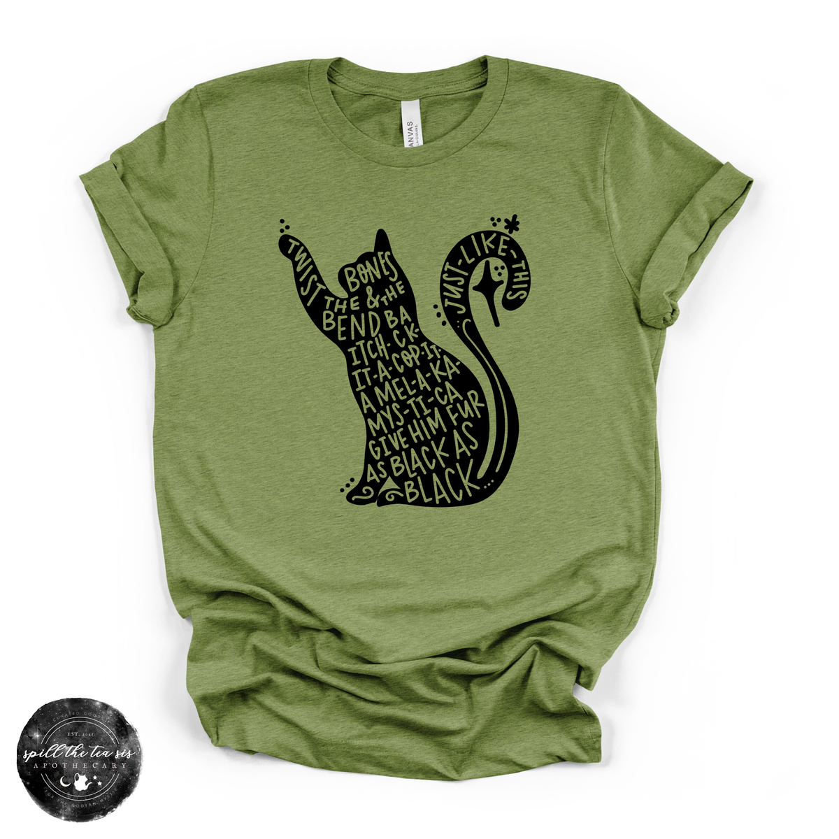 Black Cat Spell Hocus Pocus Tee | Witchy Cat Graphic T-Shirt