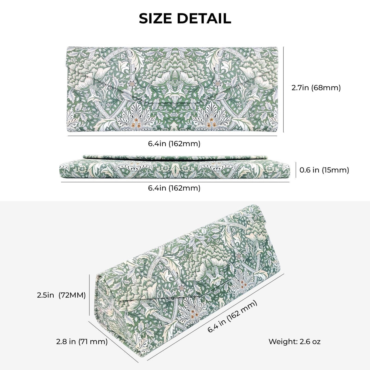 Grapes by William Morris Folding Glasses Case - Vegan Leather Folding Hard Shell Case