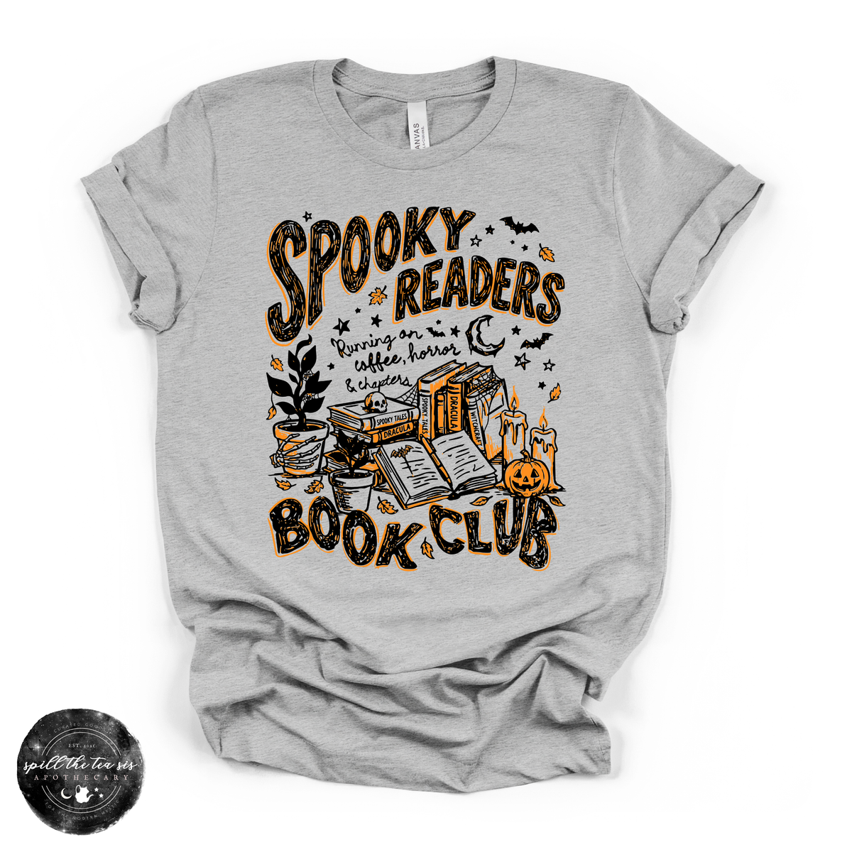 Spooky Readers Book Club Tee | Book Lover Graphic T-Shirt {BLACK DESIGN}