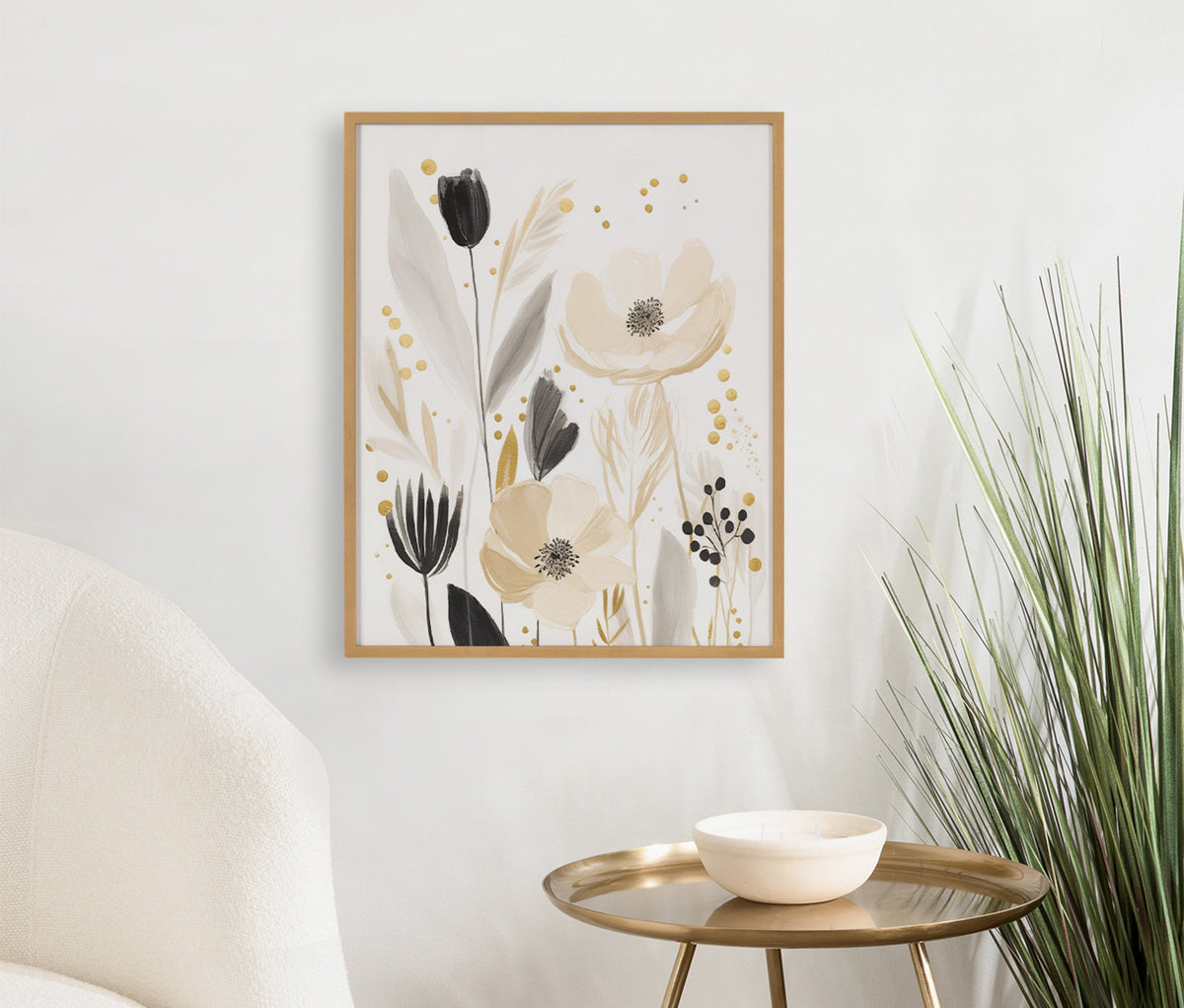 Gallery Modern Muted Cottage Floral Abstract Print by The Creative Bunch Studio