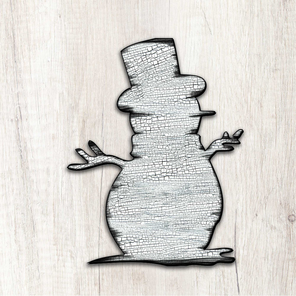 Rustic Happy Snowman Door Decor - Christmas Santa Snowman Decor - 8198801H