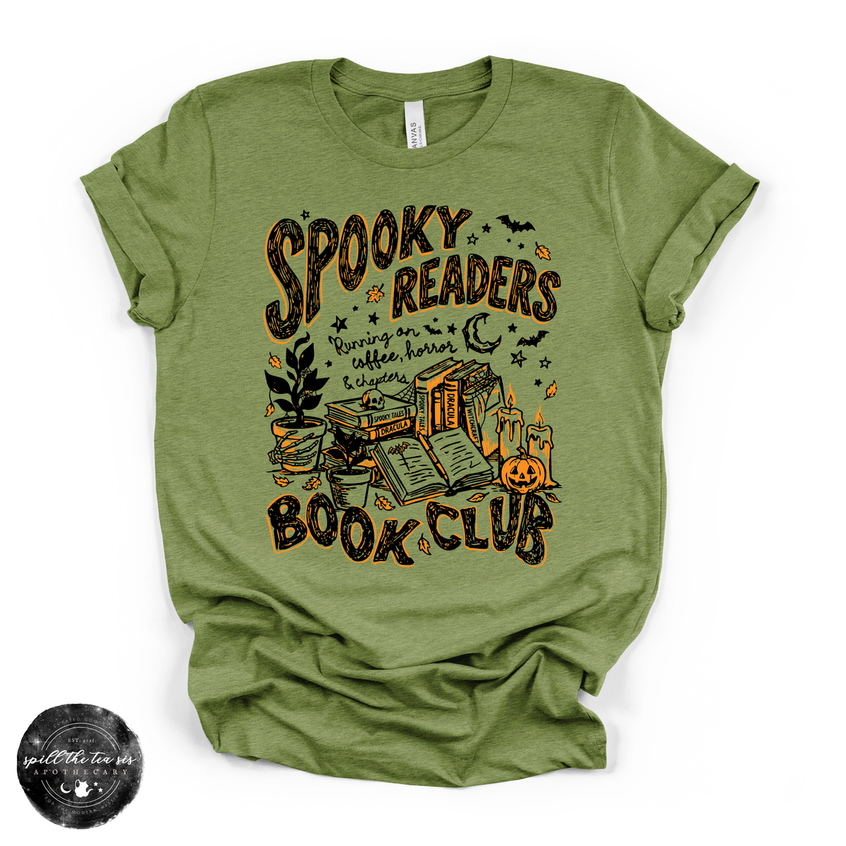 Spooky Readers Book Club Tee | Book Lover Graphic T-Shirt {BLACK DESIGN}