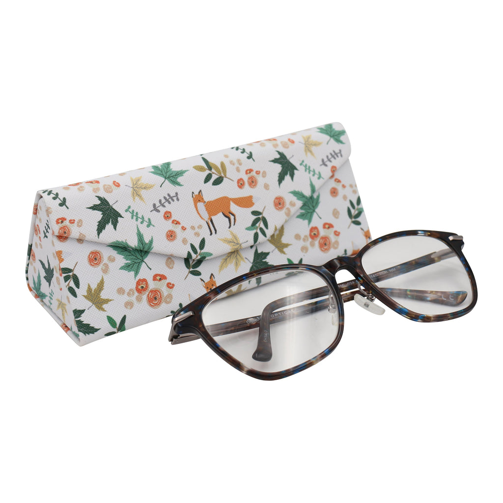 Fox Print Glasses Case - Vegan Leather Magic Folding Hardcase