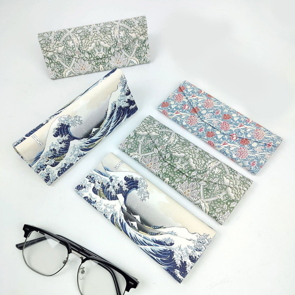Birds by William Morris Folding Glasses Case - Vegan Leather Folding Hard Shell Case