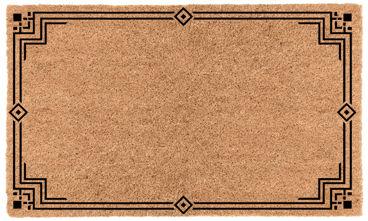 Modern Luxe Border Personalized Coir Mat