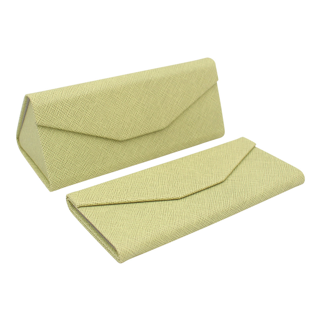 Olive Solid Color Glasses Case - Vegan Leather Magic Folding Hardcase