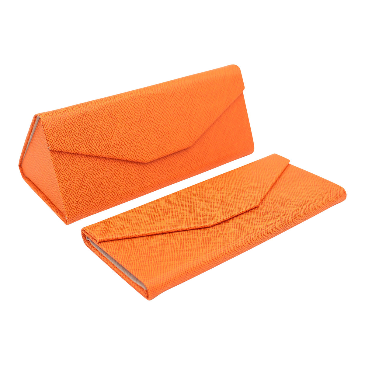 Orange Solid Color Glasses Case - Vegan Leather Magic Folding Hardcase