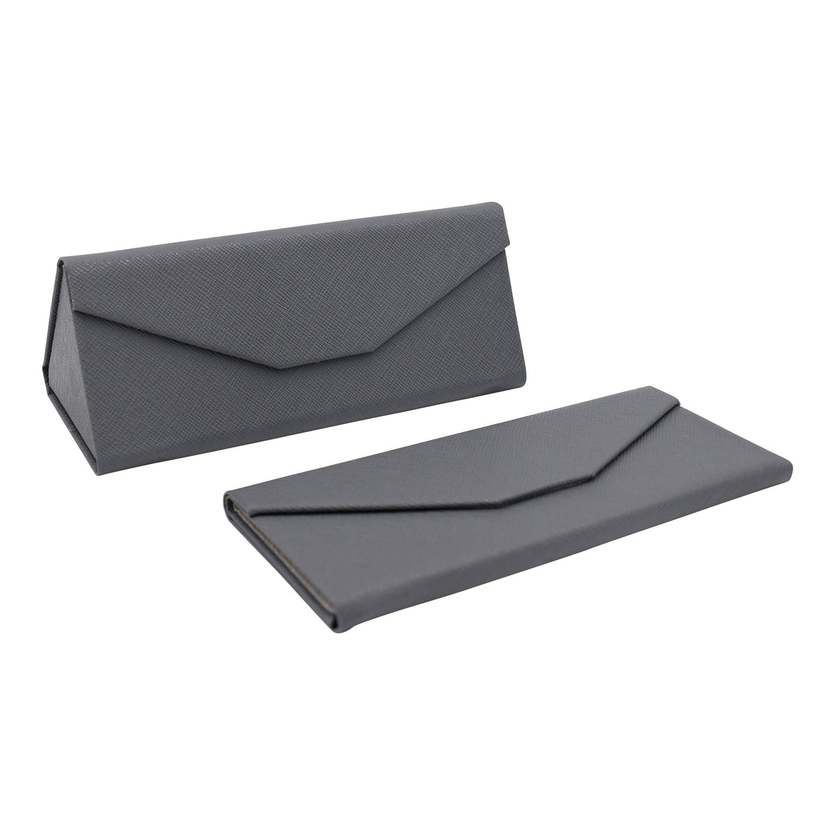 Grey Solid Color Glasses Case - Vegan Leather Magic Folding Hardcase