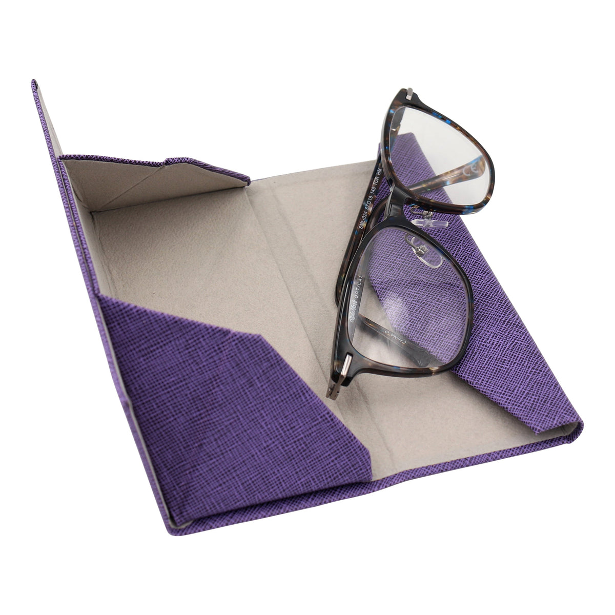 Purple Solid Color Glasses Case - Vegan Leather Magic Folding Hardcase