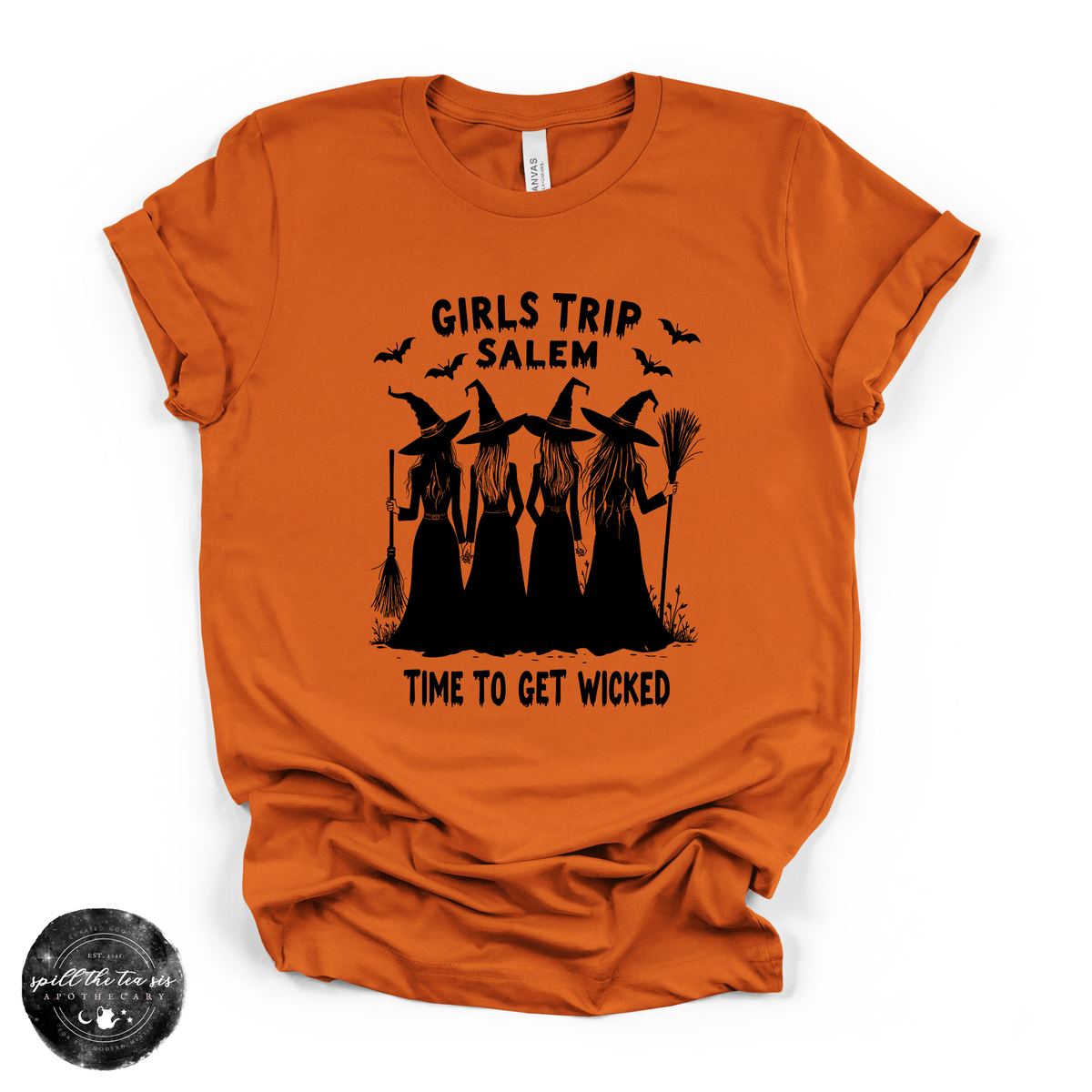 Girls Trip to Salem Tee | Witchy Travel Graphic T-Shirt {BLACK DESIGN}