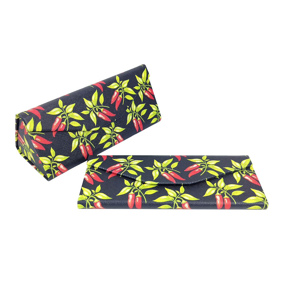 Chili Peppers Glasses Case - Vegan Leather Folding Hard Shell Case