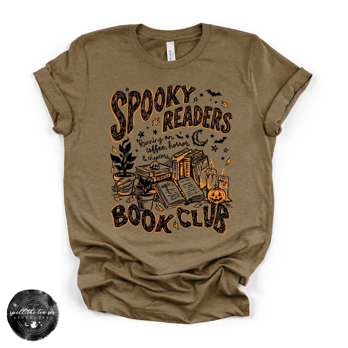 Spooky Readers Book Club Tee | Book Lover Graphic T-Shirt {BLACK DESIGN}