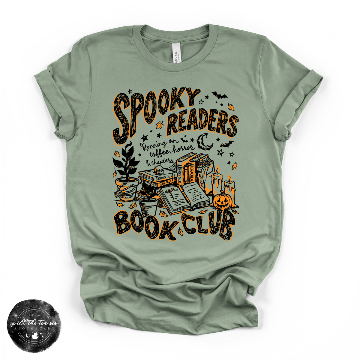 Spooky Readers Book Club Tee | Book Lover Graphic T-Shirt {BLACK DESIGN}
