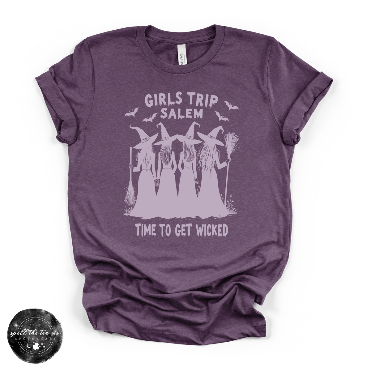Girls Trip to Salem Tee | Witchy Travel Graphic T-Shirt {LIGHT PURPLE}