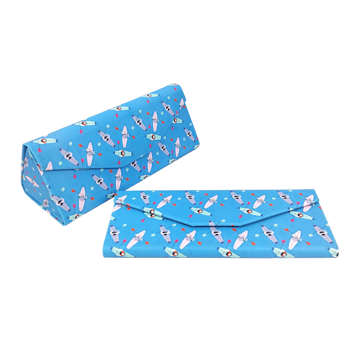 Kayaking Glasses Case - Vegan Leather Folding Hard Shell  Case