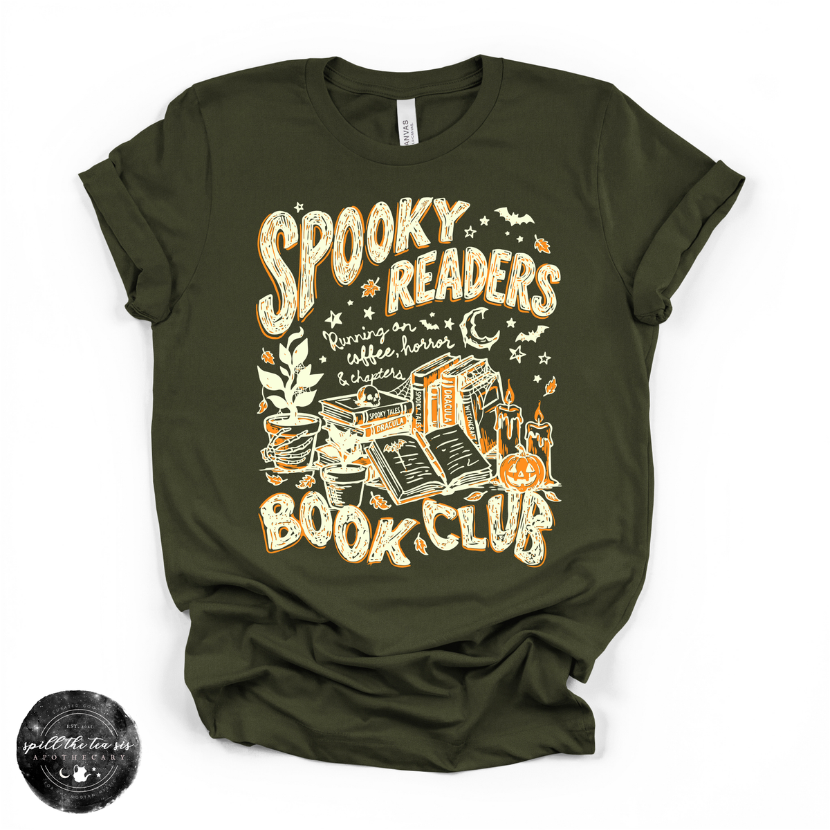 Spooky Readers Book Club Tee | Book Lover  Graphic T-Shirt {WHITE DESIGN}