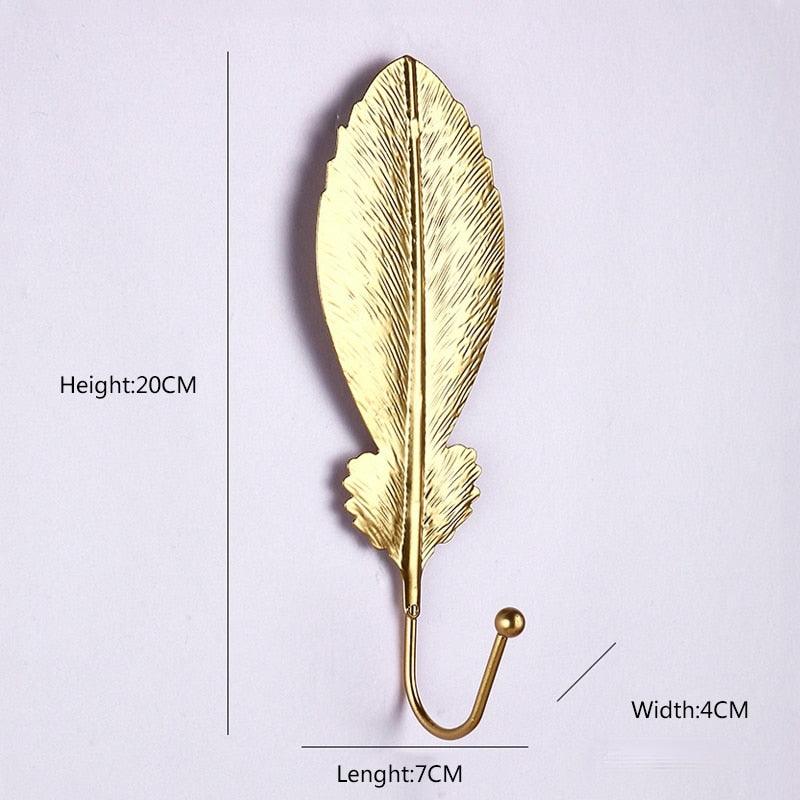 Wall Coat Rack Clothes Hanger Home Decoration Accessories Wall Hooks for Hanging Clothes Blue Leaves/Golden Leaves Home Storage Decorative Leaves Iron Hooks Tropic Plant Wall Mounted Single Clothes Hangers Decorative Hanger Hanging Hooks
